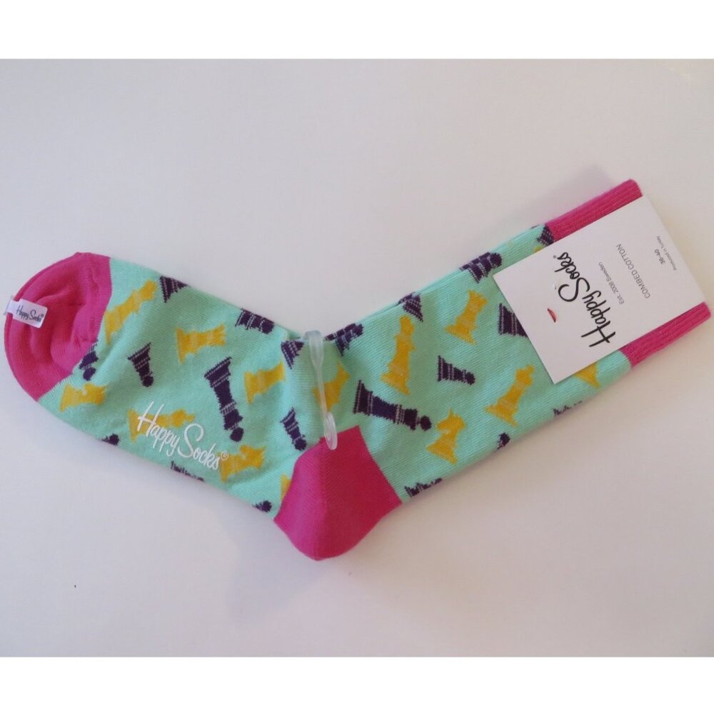 Happy Socks Chess Women Socks EU 36-40, US 5.5 - 9.5 Brand New Combed Cotton #8